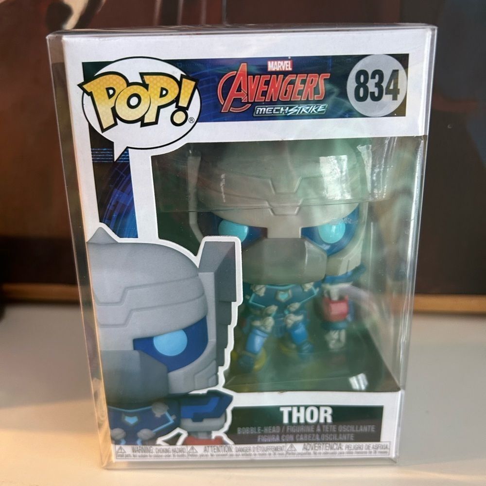 Funko Pop Avengers 834 Mech Strike Thor Figure - Blue and Gray
